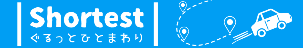 「最短ルートで道の駅めぐりん」のロゴ